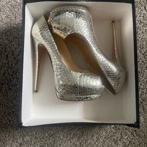 Giuseppe gold snake  print size 40 women’s. model display